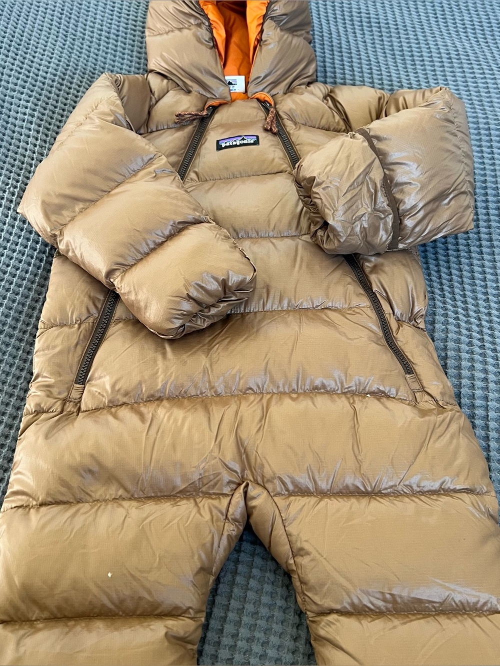 Patagonia Kids Brown Hi-Loft One-Piece Bunting Snowsuit Size 18/24 Months